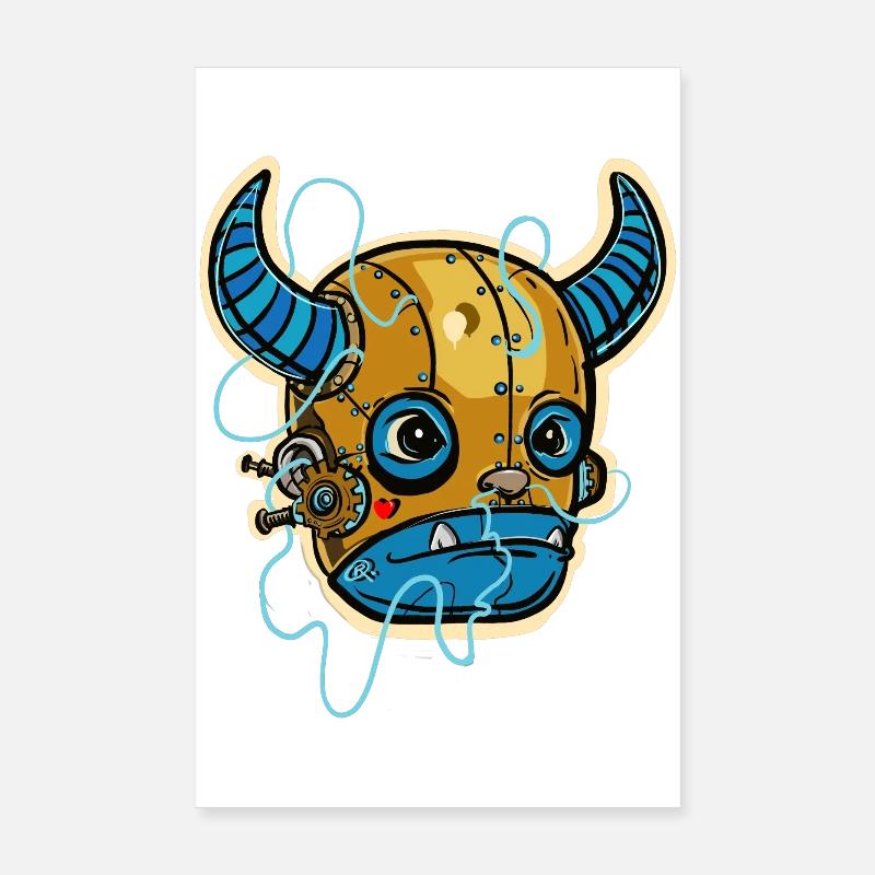 Steampunk Mechanischer Bulle Poster 20x30 cm