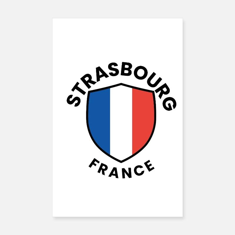 Bouclier de Strasbourg Drapeau français Poster 20 x 30 cm