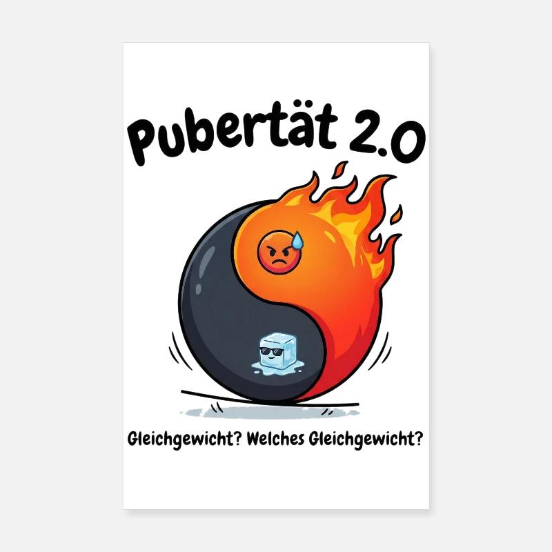 Puberty 2.0 - Menopause Yin Yang & Balance Poster 8" x 12" (20x30 cm)