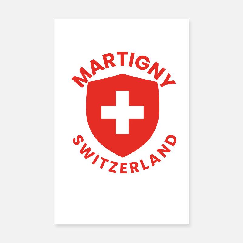 Martigny Schweizer Schild Poster 20x30 cm