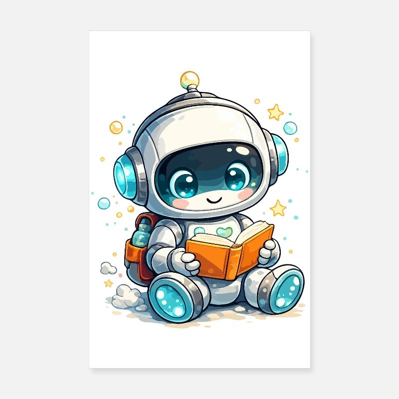 Little Reader of the Future - Poster 8" x 12" (20x30 cm) - white