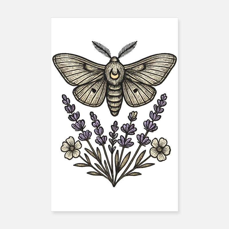 Bouquet de papillon sur lavande Poster 20 x 30 cm