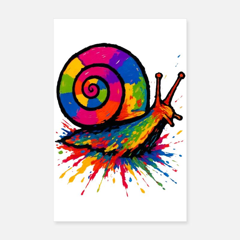 Escargot Arlequin - Splatter Perma Art Poster 20 x 30 cm