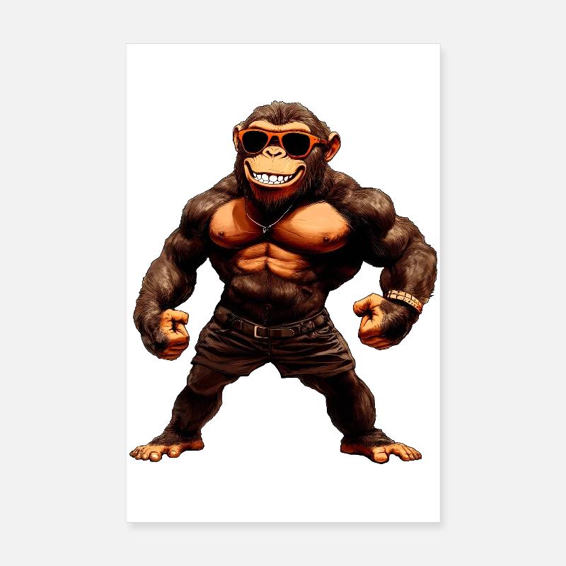Affe Sport Tier Poster 20x30 cm