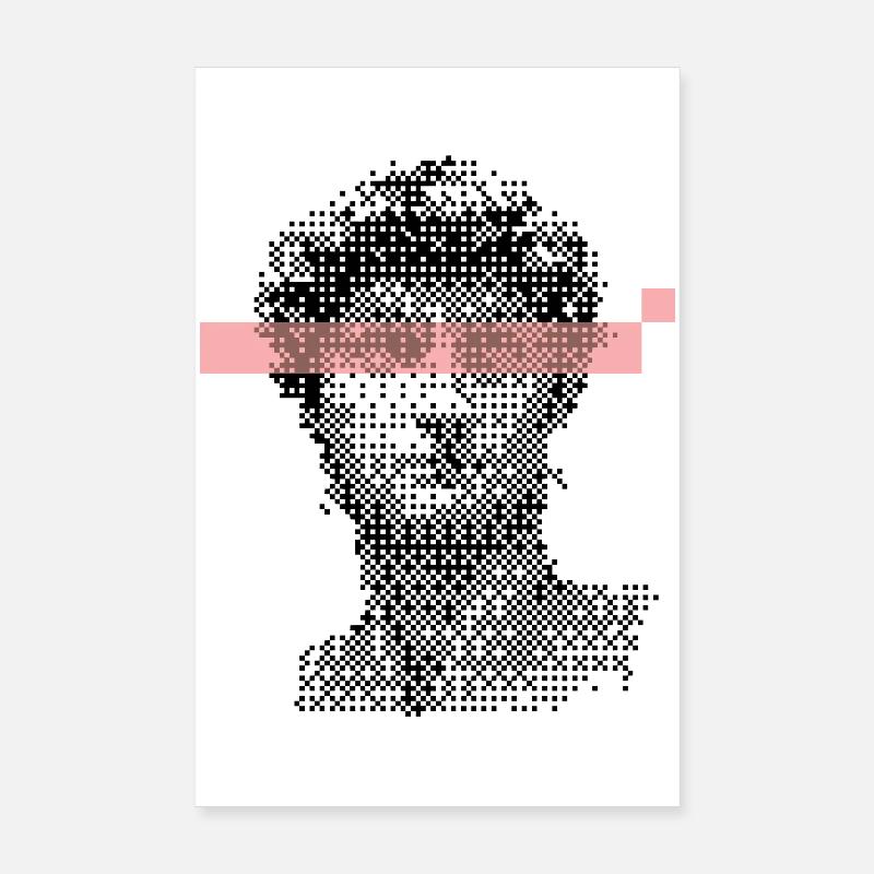 Digital David Michelangelo Pixel-Design Poster 20x30 cm