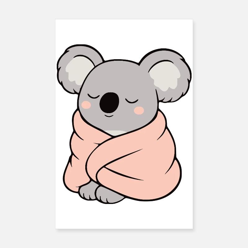 Koala mignon aux couleurs pastel Poster 20 x 30 cm
