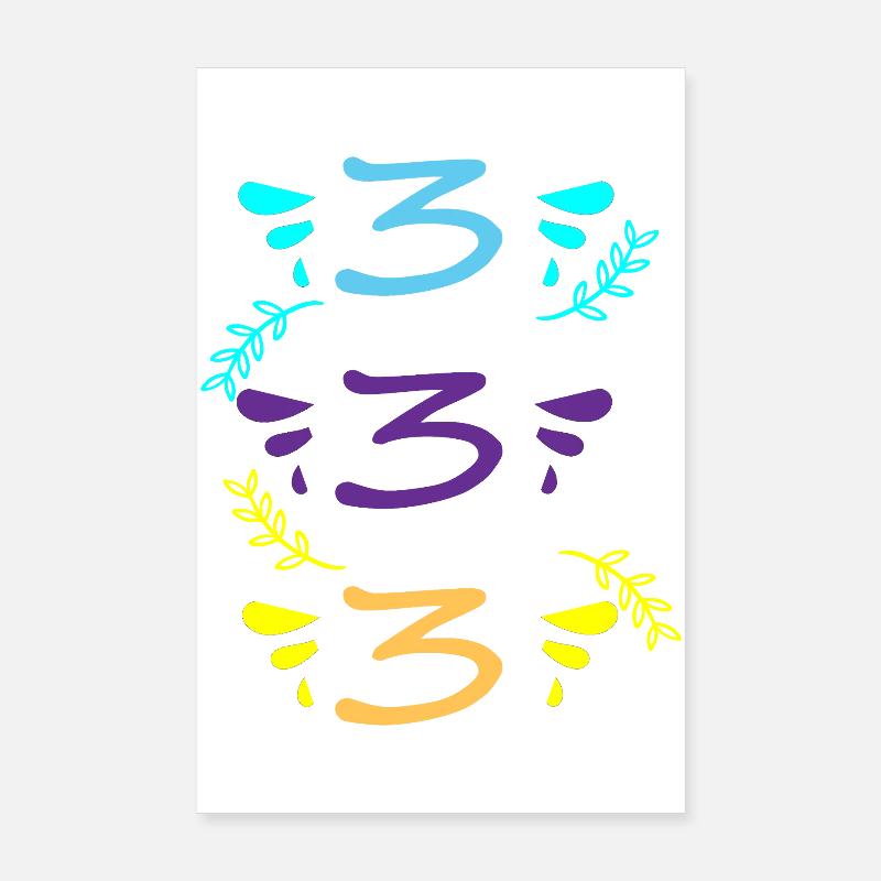 three or Three hundred and thirty-three Poster 8" x 12" (20x30 cm)