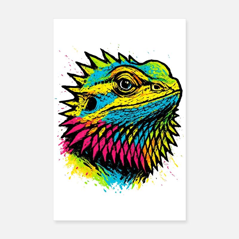 Bartagame Popkunst Bunte Straßenkunst Poster 20x30 cm