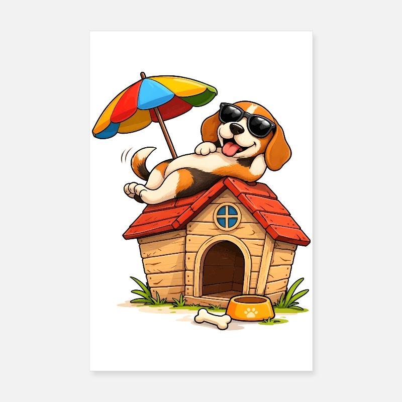 Conception de la maison de vacances des chiens Beagle Poster 20 x 30 cm