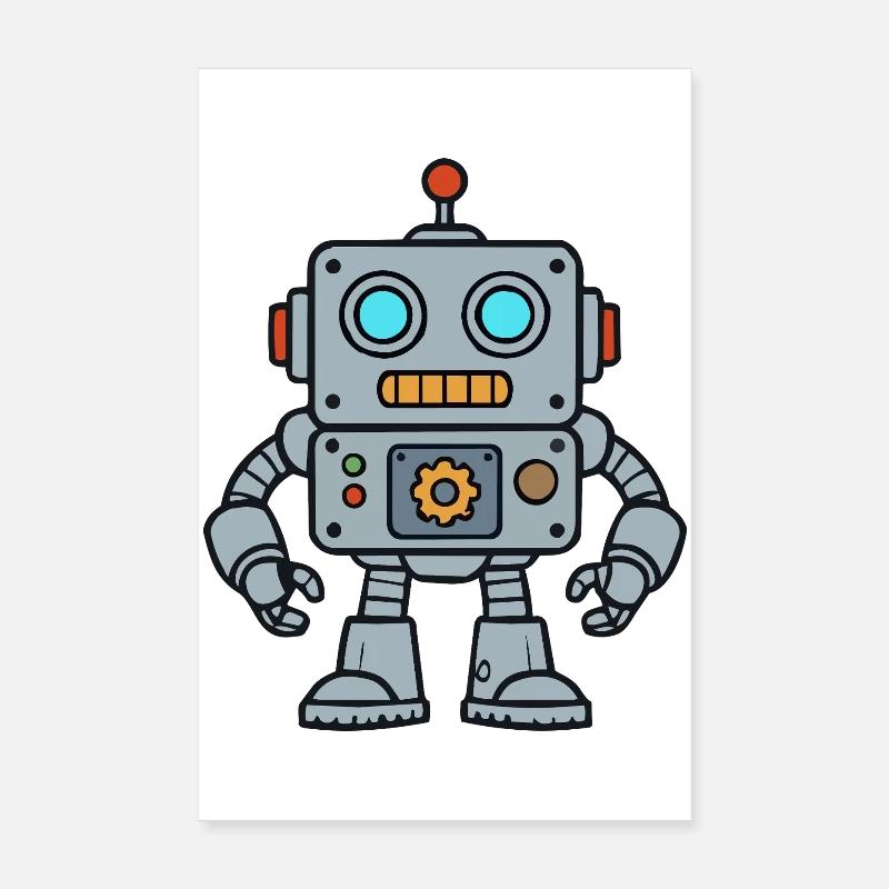 Pop Art Rétro Robot Poster 20 x 30 cm