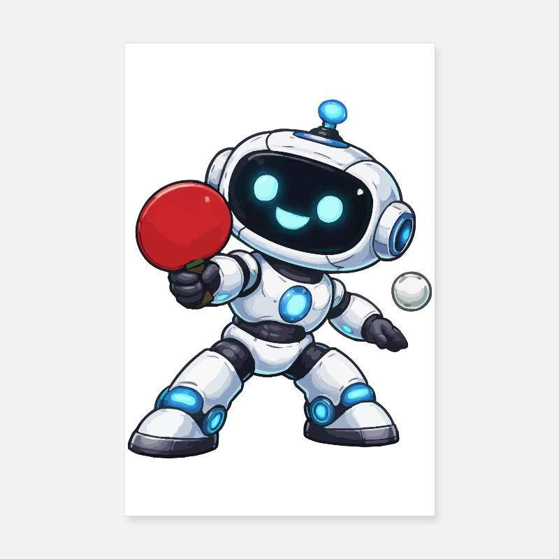 Robot Table Tennis Poster 8" x 12" (20x30 cm)