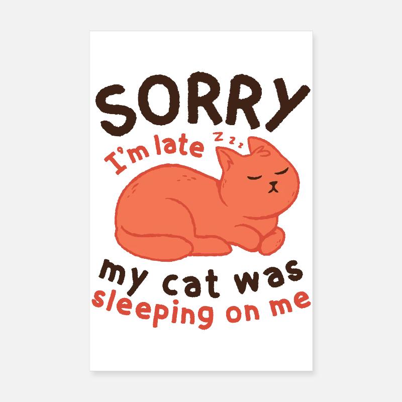Mon chat dormait sur moi Poster 20 x 30 cm