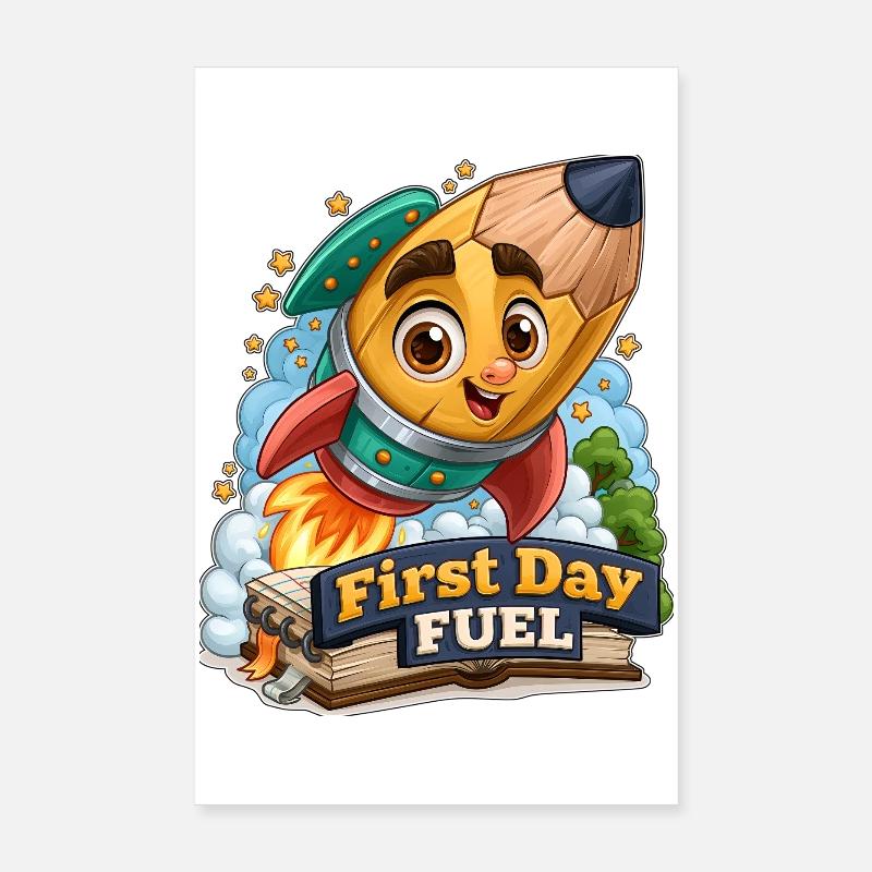 Crayon fusée carburant du premier jour Poster 20 x 30 cm