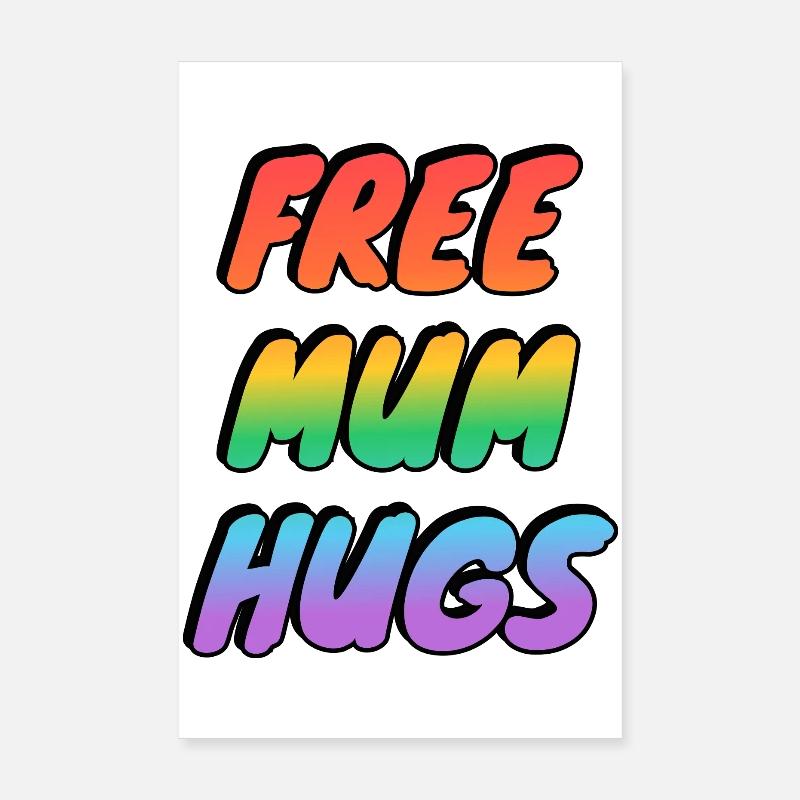 Free Mum Hugs Poster 8" x 12" (20x30 cm)
