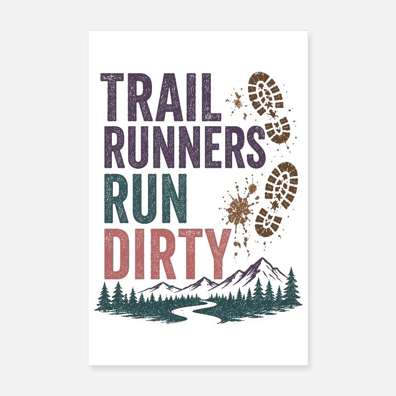 Trailrunner laufen schmutzig Poster 20x30 cm