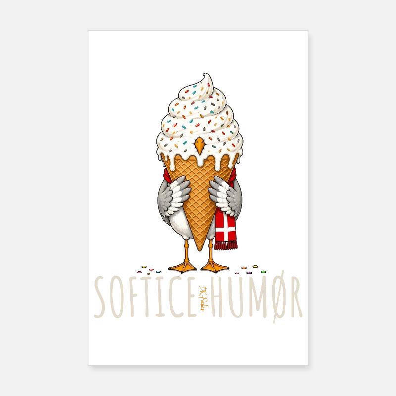 Softice Humor Flügel Eis-Icon Möwe Dänemark Poster 20 x 30 cm