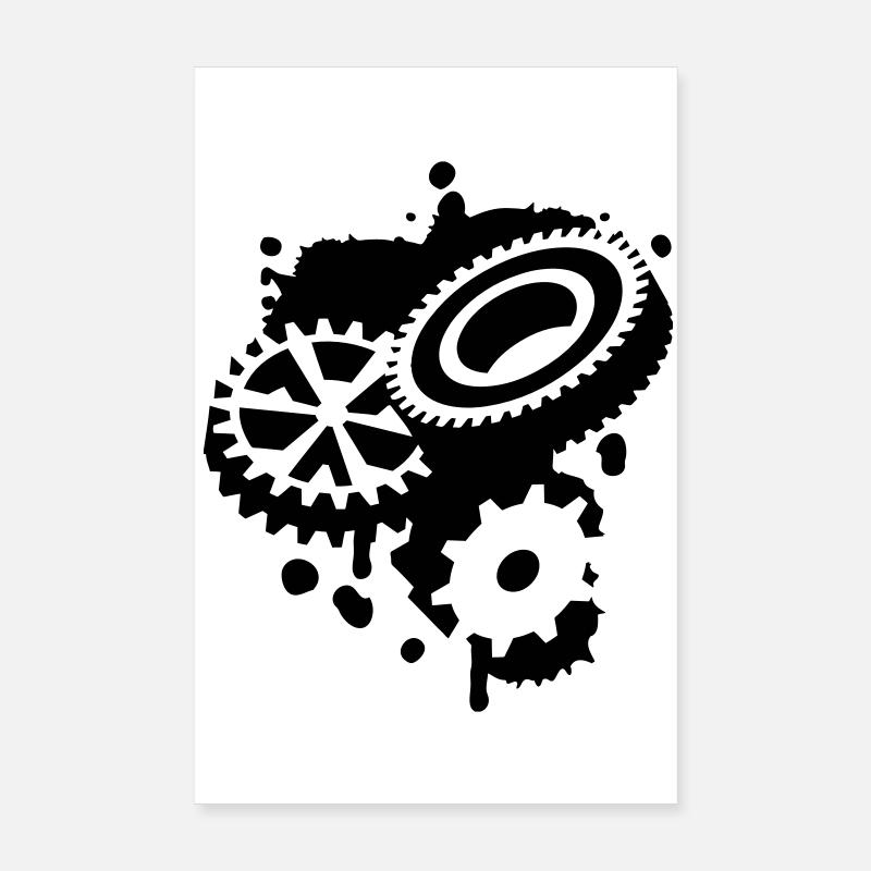 Drei Zahnräder als Graffiti Poster 20x30 cm
