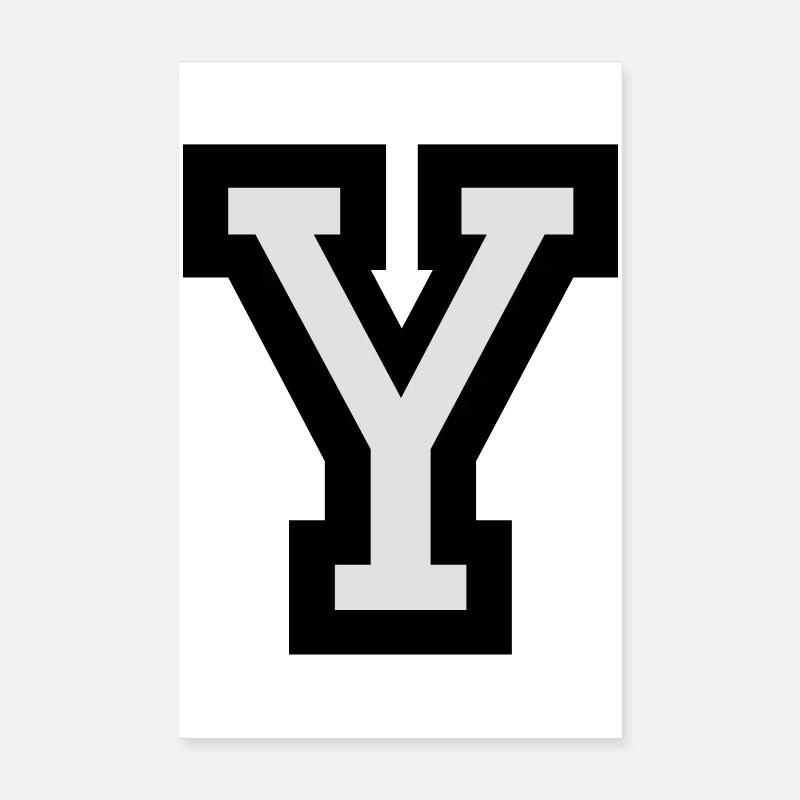 Lettre Y en deux couleurs Poster 20 x 30 cm