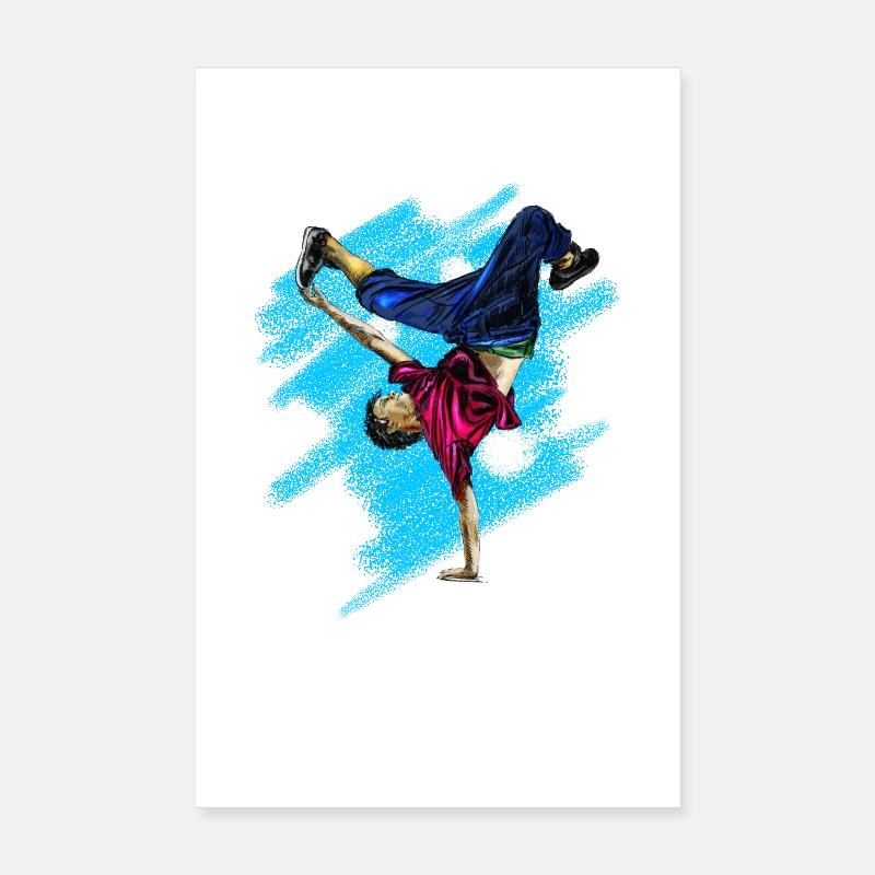 Dynamischer Streetdance Akrobatik-Design Poster 20x30 cm