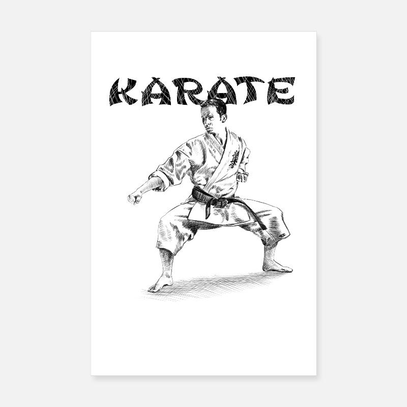 karate - Poster 20 x 30 cm - blanc