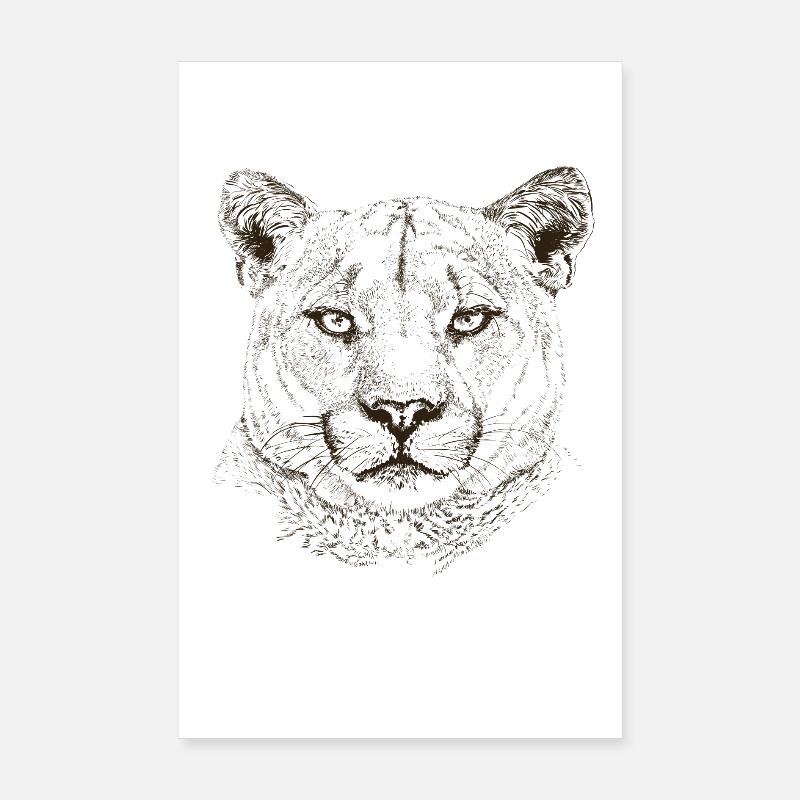 cougar - Poster 20 x 30 cm - blanc