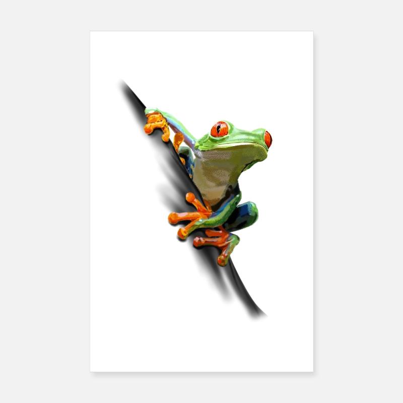 Frosch - Poster 20x30 cm - Weiß