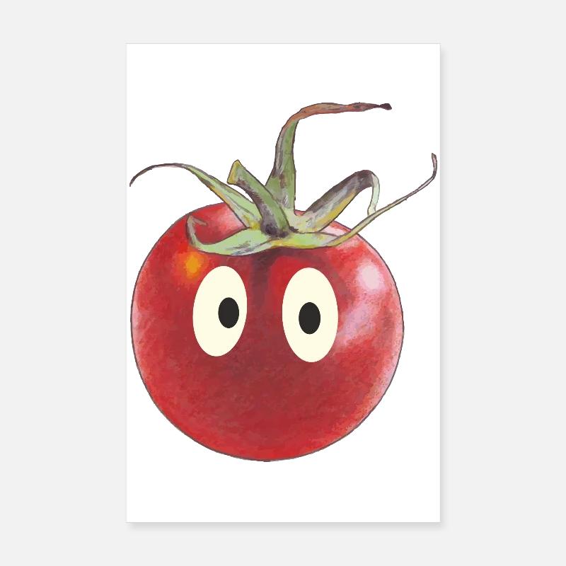 Drôle de tomate aux yeux Poster 20 x 30 cm