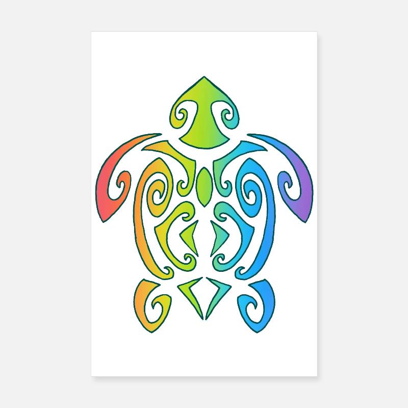 Tortue polynésienne arc-en-ciel Poster 20 x 30 cm