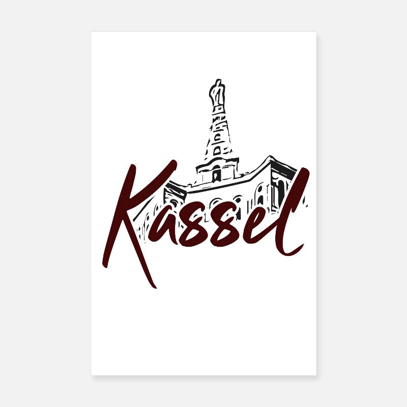 Herkules Kassel - Poster 20x30 cm - Weiß