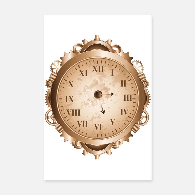 Steampunk watch in antique look with gears Poster 8" x 12" (20x30 cm)