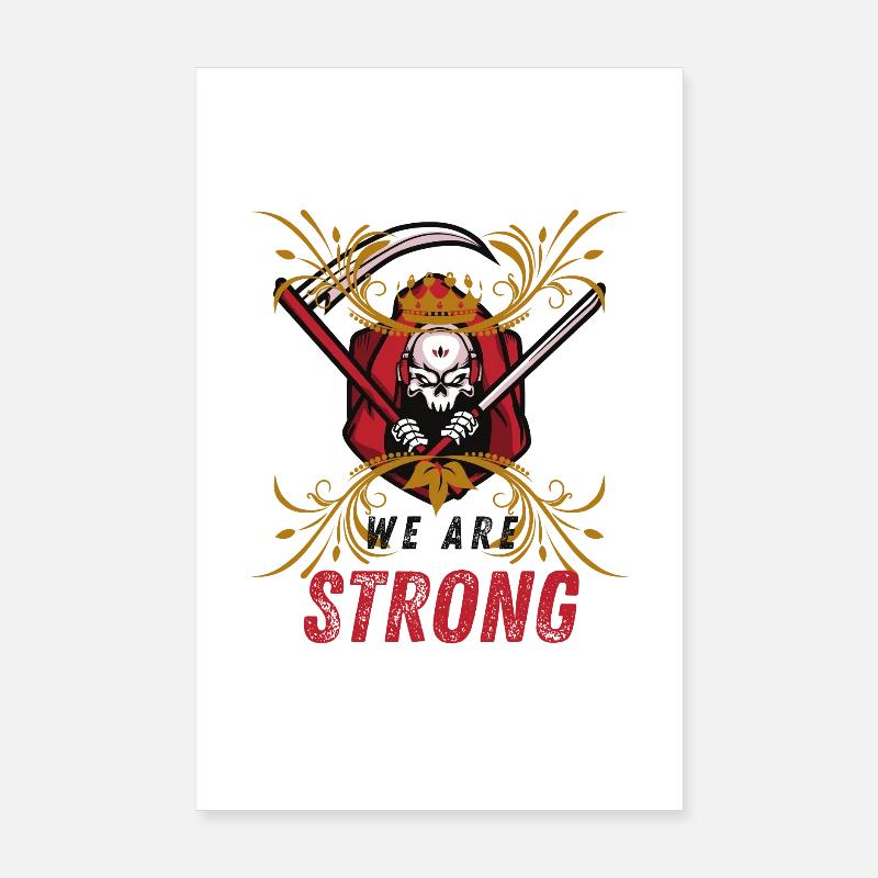 Skelett Krieger mit Krone Poster 20x30 cm