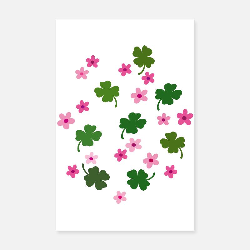 Glücksklee, Blümchen Poster 20x30 cm