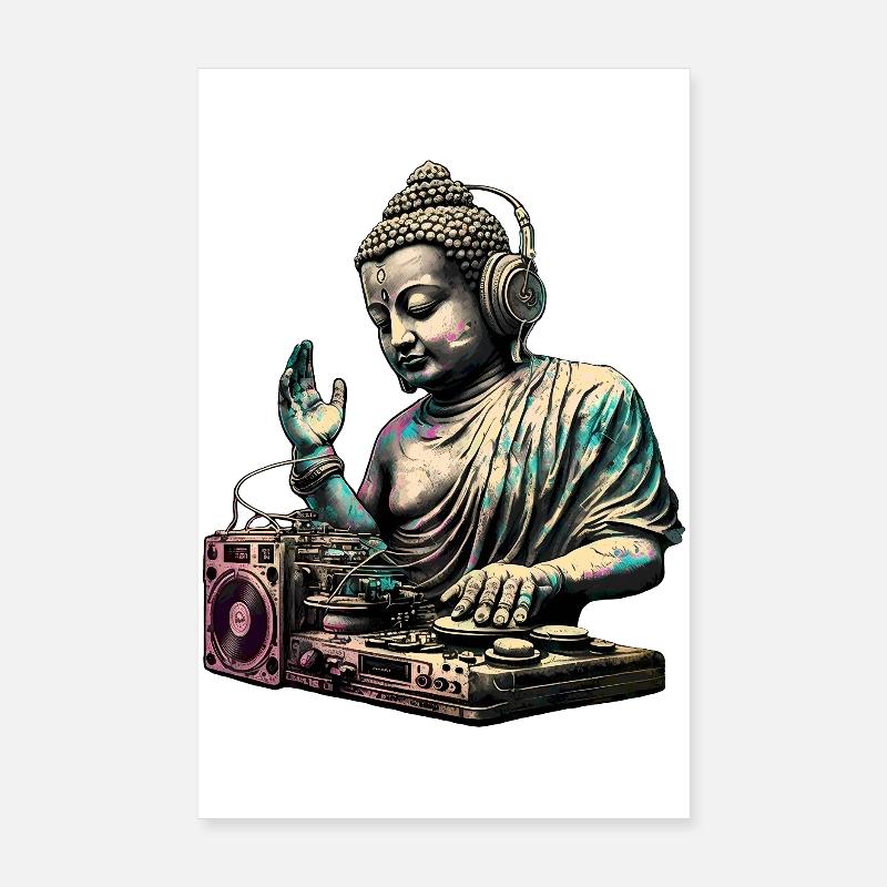 Bouddha DJ Poster 20 x 30 cm