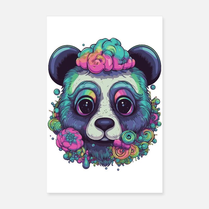 Psychedelischer Panda Poster 20x30 cm