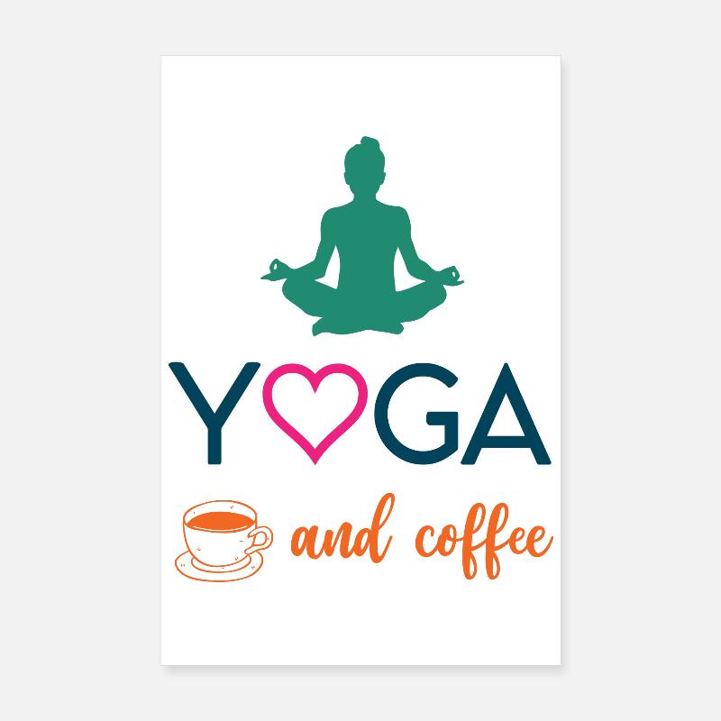 Yoga and Coffee Poster 8" x 12" (20x30 cm)