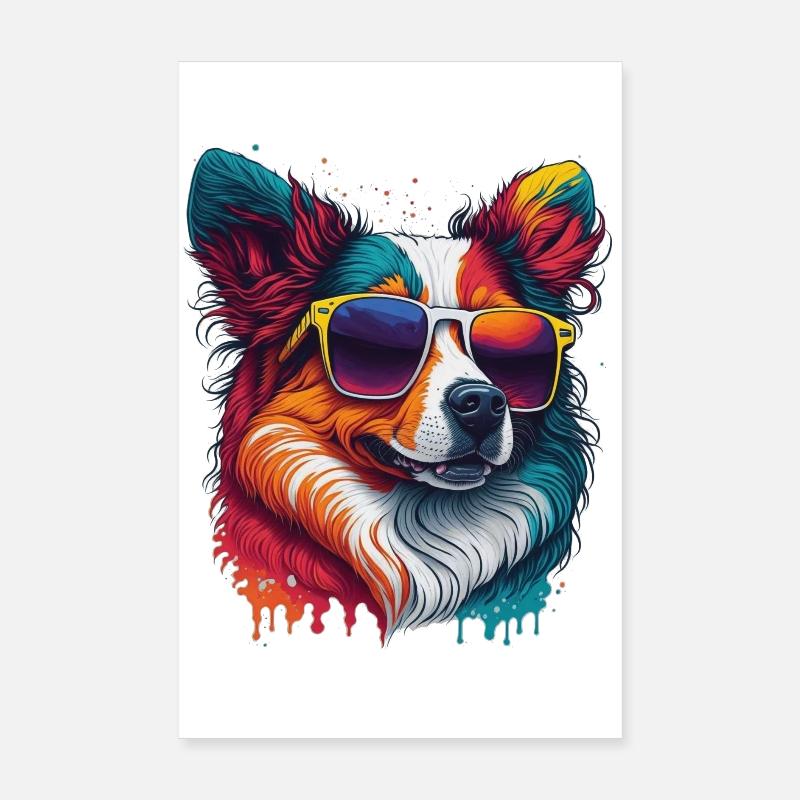 cool dog Poster 8" x 12" (20x30 cm)