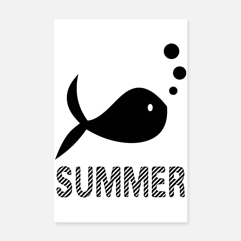 SURF. POISSON. PLAGE. MER. OCEAN. HUMOUR. VACANCES Poster 20 x 30 cm