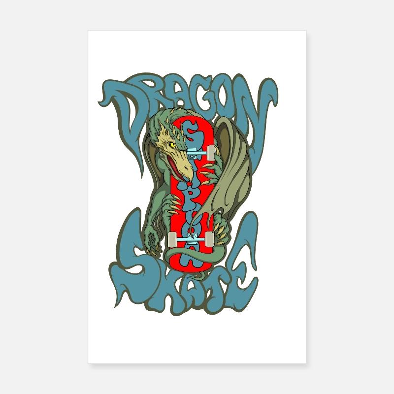 Drachen-Schlittschuh Poster 20x30 cm