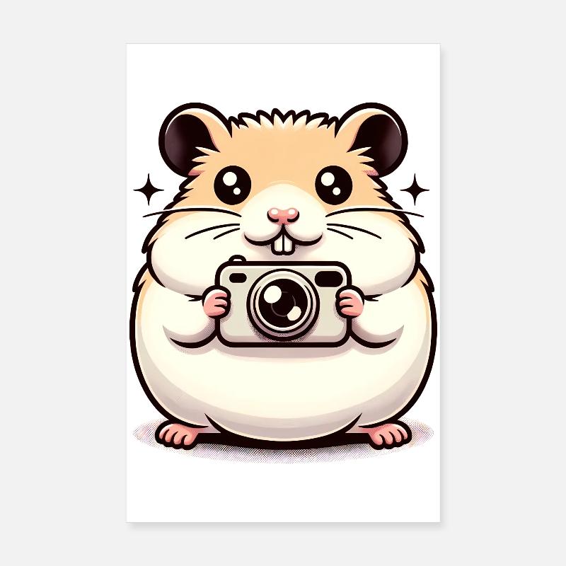 Camera Hamster Poster 8" x 12" (20x30 cm)