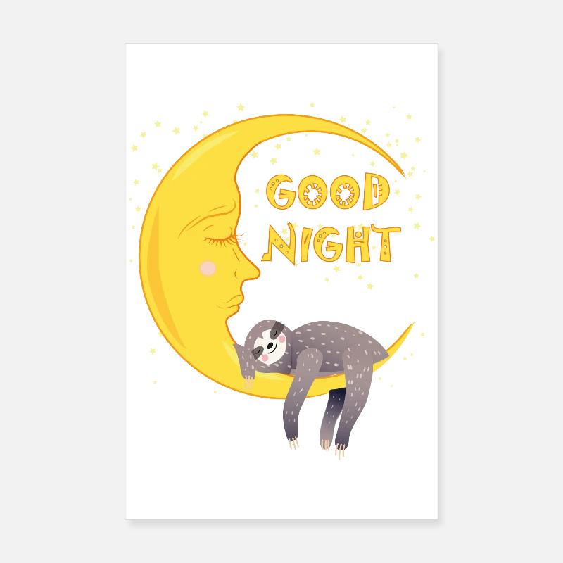 Good Night, Sloth Poster 8" x 12" (20x30 cm)