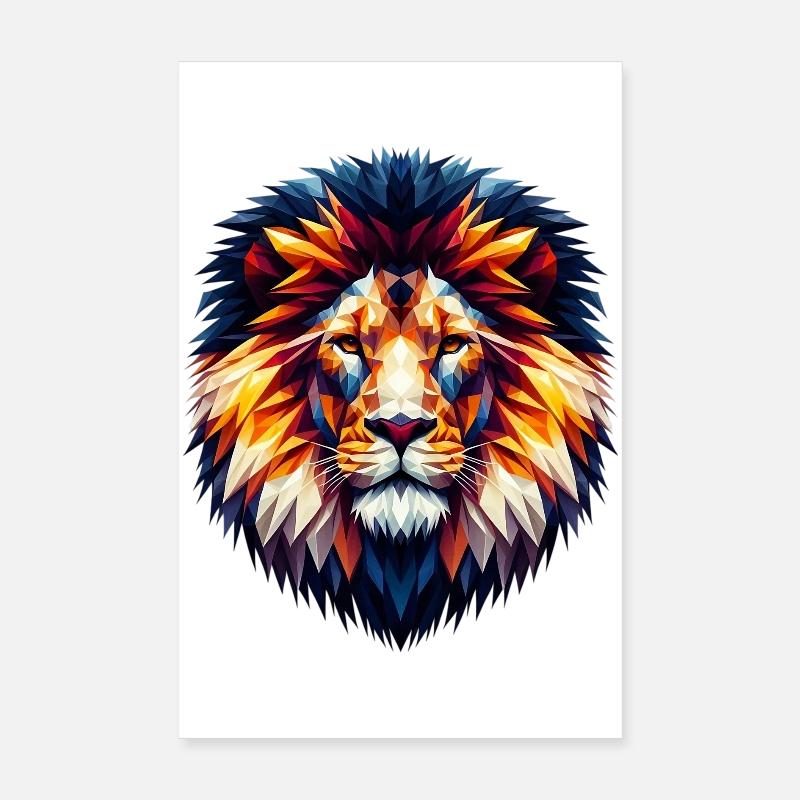 Polygonaler Löwe Poster 20x30 cm