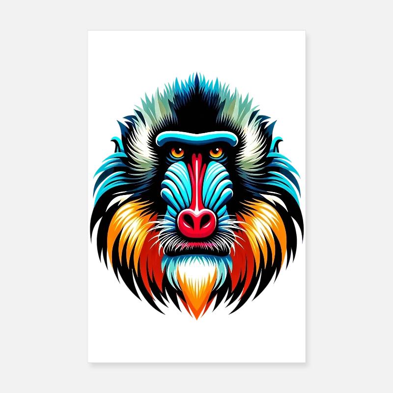 Singe mandrill Poster 20 x 30 cm