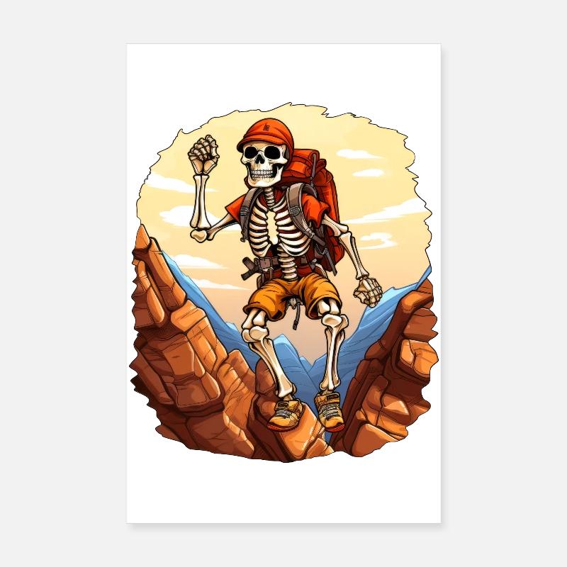 Skeleton Randonnée / Alpinisme Skeleton Poster 20 x 30 cm