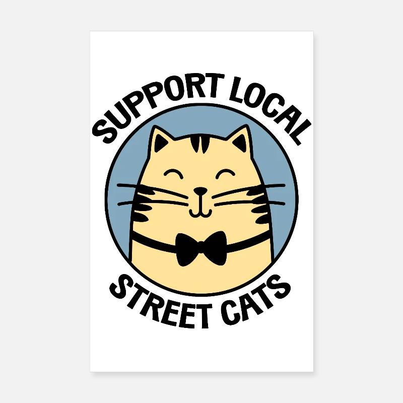 Classy Bowtie Cat – Stylish Cartoon Cat Poster 8" x 12" (20x30 cm)