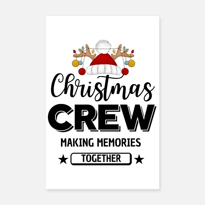 équipage de Noël, conception festive du chapeau de Père Noël de renne Poster 20 x 30 cm