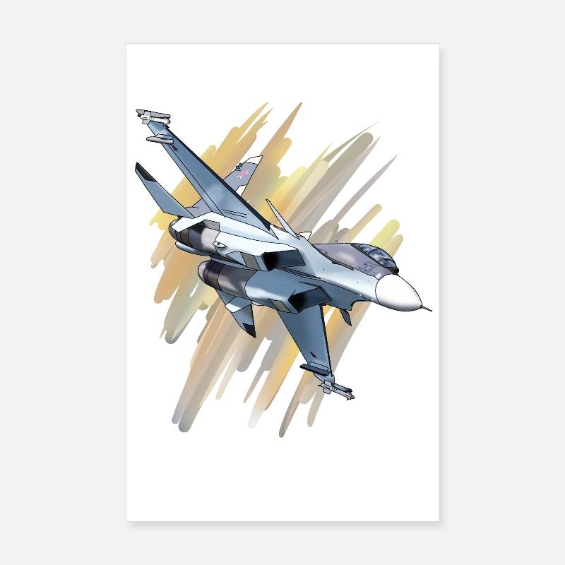 Avion de chasse au design dynamique Poster 20 x 30 cm
