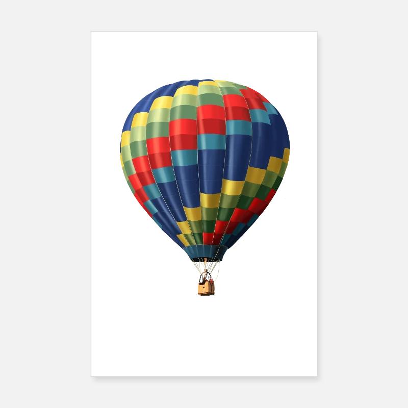Bunter Heißluftballon mit Farbmuster Poster 20x30 cm