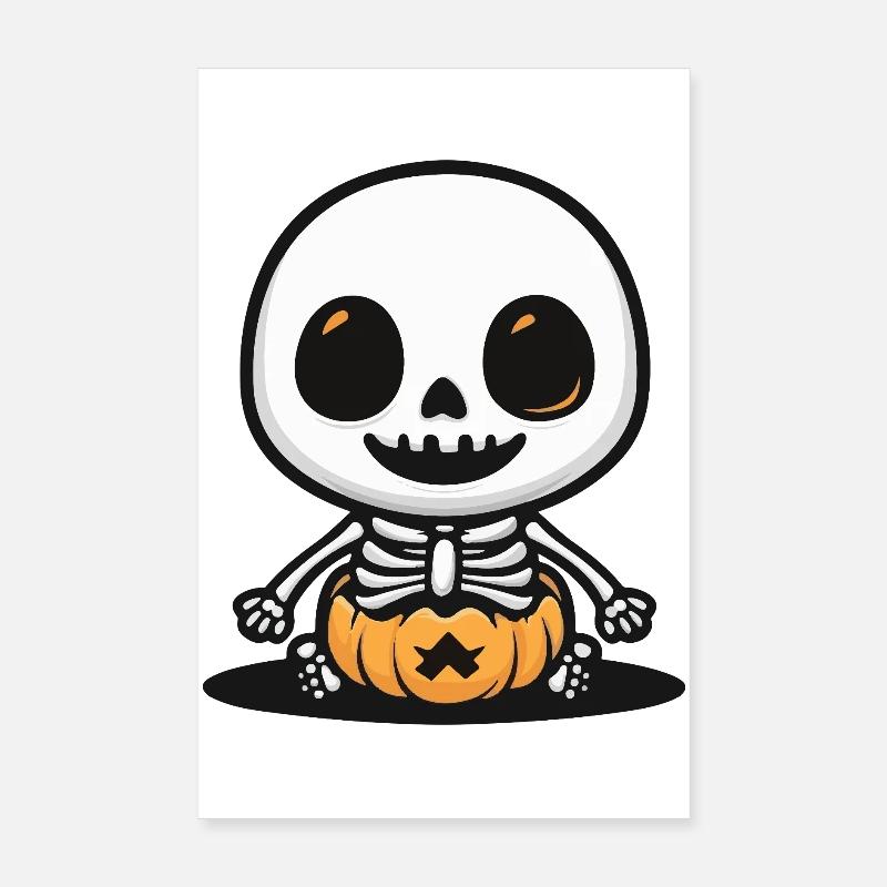 Skelett Süß Halloween Poster 20x30 cm