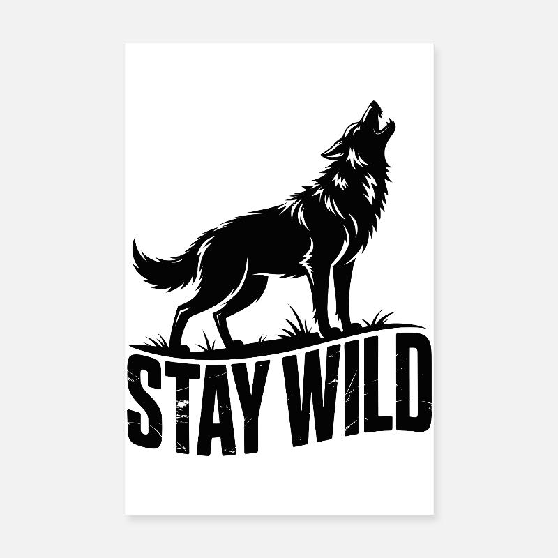 Bleib wild, Wolf Poster 20x30 cm