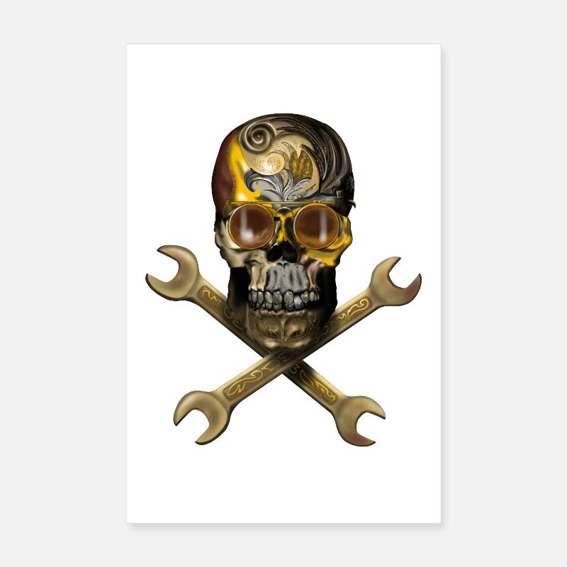 Steampunk skull with tools Poster 8" x 12" (20x30 cm)